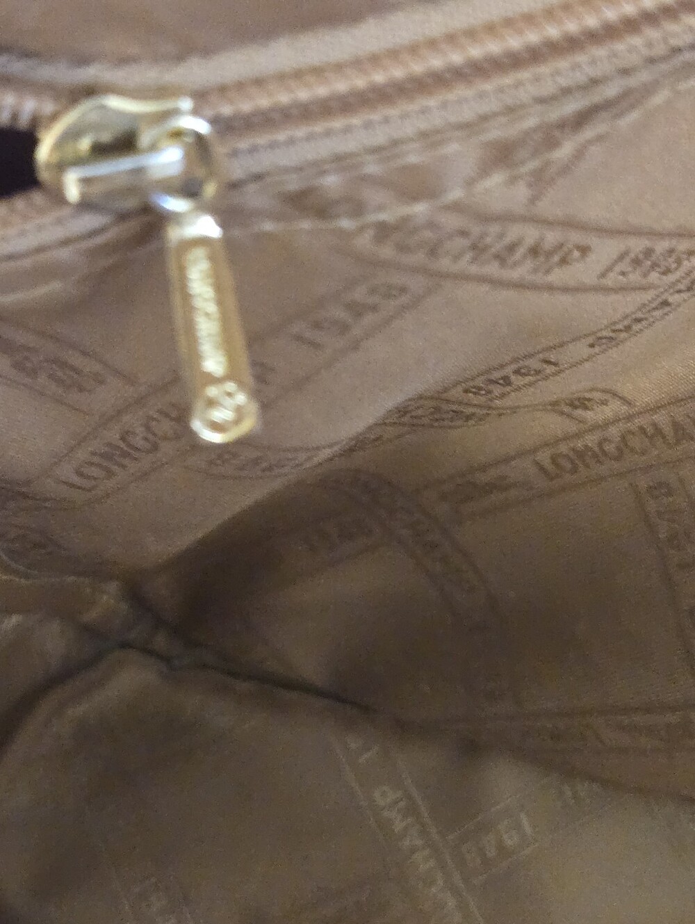 Longchamp Brown Leather Handbag Tote Purse Shoulder Bag Gold hardware - Picture 5 of 9